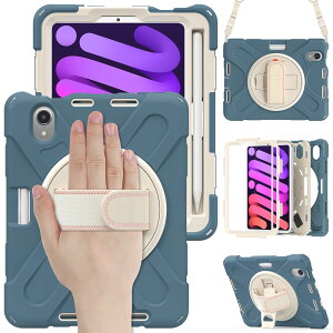 �J���t�� iPad Mini 6 iPad Mini 7 �P�[�X �΂ߊ|�� iPad mini A17 Pro �J�o�[ 360°��] �X�^���h �V�����_�[�X�g���b�v �n���h�x���g iPad mini 6�J�o�[ �y���z���_�[�t�� ��� ������ �i�D���� �ϏՌ� �V��