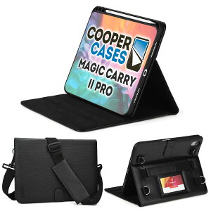 Cooper Cases MAGIC CARRY PRO II �V�����_�[ �n���h �X�g���b�v �P�[�X �y iPad 10.9 ��10���� 2022 �z Apple Pencil ���[ �y�����[ �y���z���_�[ �X�^���h �J�o�[ (�u���b�N)