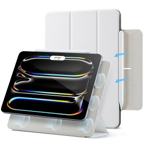 ESR iPad Pro 13�C���` �P�[�X M4 2024��p ���̓}�O�l�b�g�z���� �X�����ȎO�܂�X�^���h�P�[�X Pencil Pro/USB-C���S�Ή� �����E�F�C�N/�X���[�v �ϋv���ی� Rebound�V���[�Y �z���C�g