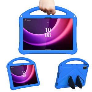 「Doo」Lenovo Tab7 A301LVタブレットケース 2023年 レノボタブレット タブ7 10.6インチ カバー スタンド機能 ハンドル付き 持ちやすい EVA素材 取付簡単用 Lenovo Tab7 耐衝撃カバー 子ども用(ブルー)