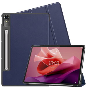 FOR Lenovo Tab P12 ZACH0002JP 12.7�C���` �p�� �O�܃P�[�X �蒠�^ �X�}�[�g�P�[�X �}�O�l�b�g���� �I�[�g�X���[�v�@�\ FOR Lenovo Tab P12 ZACH0002JP 12.7�C���` �p�� PU���U�[�J�o�[ �X�^���h�@�\�t�� �Ռ�