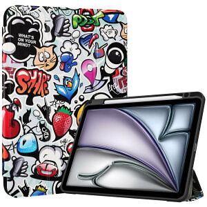 ProCase iPad Air 11C` M2 (2024) / iPad Air5 (2022) / Air4 (2020) P[X 10.9C`  NAJo[ y[ ϏՌ O܂ X^h X}[gJo[ (VFA)