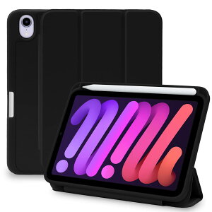MS factory iPad mini 7 6 p P[X mini7 (A17 Pro 2024 7) mini6 (2021 6) y[ ϏՌ ACpbh~j Jo[ \tgTPU I[gX[v [dΉ ubN  IPDM6-S-HDR-BK