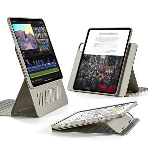 ESR iPad Pro 13�C���` �P�[�X M4 2024��p ��O���\�ȃ}�O�l�b�g�J�o�[�t����]���P�[�X �c����/�������X�^���h 9�i�K�̊p�x���߉\ Pencil Pro/USB-C���S�Ή� Shift�V���[�Y �`�^��