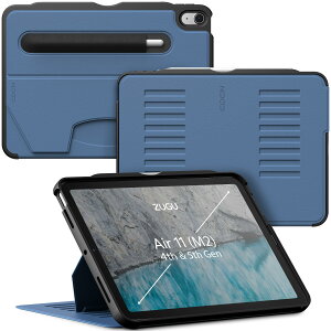 ZUGU iPad Air �P�[�X M2 ��6 / 5 / 4���� (2024 / 2022 / 2020) 11/10.9�C���` �ɔ� �����Ռ��ی� 8�i�K�X�^���h�@�\ �y���z���_�[ ���C�����X�[�d �I�[�g�X���[�v (iPad Air6 /Air5 /Air4 �J�o�[, �X���[�g�u���[)