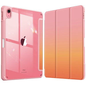 Fintie iPad 第10世代 ケース 2022 10.9 インチ 透明バックカバー Apple Pencil 収納可能 三つ折スタンド スリープ機能 軽量 薄型 傷つけ防止 PU合成レザー TPU (モデル番号A2696、A2757、A2777)(サンセット