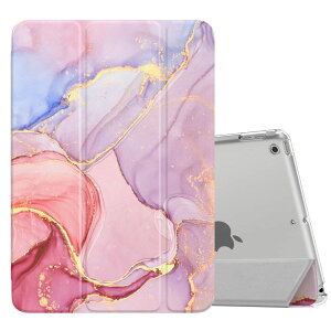 MoKo iPad 9 P[X 2021 iPad 10.2 P[X 9/8/7(2021/2020/2019)  I[gX[v@\ ^ X^h O܂ PUU[ n}CNt@Co[ h~ X}[gP[X MarblePink