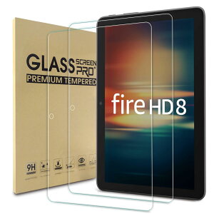WD&CD Fire HD 8 / 8 Plus �i2024 / 2022 / 2020�j8�C���` �Ή� �K���X�t�B���� [2��] �����K���X ��ʕی�t�B���� Fire HD 8 2024 �Ή� �t���ی�t�B���� �d�x9H �����ߗ� ��U�h�~ �ϏՌ� �\��t���ȒP