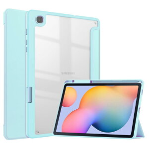 Galaxy Tab S6 Lite 10.4C` P[X wʓ NA S Pen [ [dΉ I[gX[v 3܂X^h Android ^ubg MNV[ Tab S6 Lite Jo[  ϏՌ y (Tab S6 Lite, u[)
