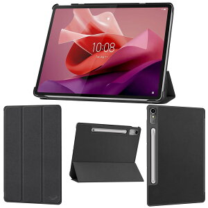 wisers Lenovo Tab P12 ��p �^�u���b�g�P�[�X (�u���b�N) 12.7�C���` �Ή� (�ی�t�B���� �t��/�X�����^�C�v) �^�u���b�g�J�o�[ 2023 �V�^