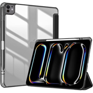 ProCase iPad Pro 13C` P[X M4 2024 y[ y[ ϏՌ O܂ X^h X}[gJo[iubNj