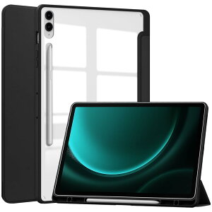 Galaxy Tab S10+ P[X wʓ Galaxy Tab S9+ / Tab S9 FE+ 12.4C` P[X NA S Pen [ [dΉ I[gX[v 3܂X^h  ϏՌ y (ubN)