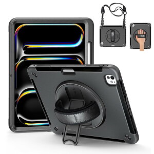 ZenRich iPad Pro 13(M4) 2024 �P�[�X �ϏՌ� | �y�����[ | 360°��]�X�^���h | �n���h�X�g���b�v | �V�����_�[�X�g���b�v iPad Pro 13�C���` 2024 �S�ʕی�P�[�X 13�C���`�i�K�i���������s���Ǝҁj
