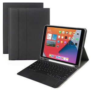 iPad 10.2インチ iPad第9世代 iPad第8世代 iPad第7世代対応 iPad Air3 iPad Pro10.5通用bluetoothキーボードケース 脱着式 タッチパッド搭載 ペンシル収納 スタンド機能 薄型 全面保護 ブラック