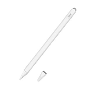 AWINNER Apple Pencil(第2世代) ケース 落下 傷つけ防止 apple ペンシル カバー シリコン製 充電時キャップの紛失を防ぐ Apple Pencil(第2世代) ホルダー 全面保護 iPad Pro 12.9 / 9.7 pencil カバー (White)