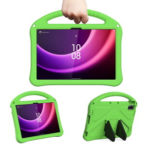 「Doo」Lenovo Tab7 A301LVタブレットケース 2023年 レノボタブレット タブ7 10.6インチ カバー スタンド機能 ハンドル付き 持ちやすい EVA素材 取付簡単用 Lenovo Tab7 耐衝撃カバー 子ども用(グリーン