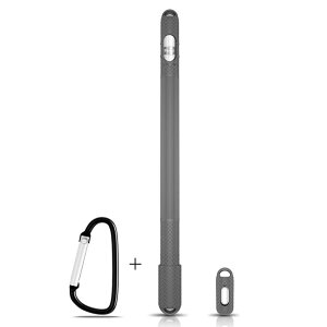 AWINNER Apple pencil �P�[�X ���� �����h�~ apple �y���V�� �J�o�[ �V���R���� �[�d���L���b�v�̕�����h�� apple pencil �z���_�[ �S�ʕی� iPad Pro 12.9 / 9.7 pencil �J�o�[ (Gray)