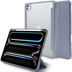 MS factory iPad Pro 11�C���` M4 2024 �p �P�[�X �w�ʓ��� �y�����[ �ϏՌ� �y�� �J�o�[ Pro 11 ��5���� �X�^���h �I�[�g�X���[�v Apple Pencil Pro �Ή� ���x���_�[ �O���[ IPDP11m4-NO-DET-LAVG