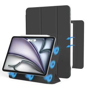 Aoub iPad Air 13C` P[Xi2024jiPad Pro 12.9 P[X6/5/4(2022/2021/2020)ʗp ̓}Olbgz Jo[ O܂X^hP[X PencilΉ I[gX[v/EFCNΉ ubN