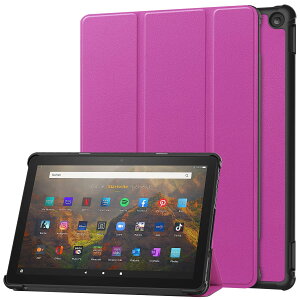 For Fire HD 10 / HD 10 Plus (��13����A2023�N�����̂�) �P�[�X �ylarfbulroc�z�y�� ���^ PU ���U�[ �X�}�[�g �J�o�[ �ϏՌ� ���h�~ �n�[�h �w�� �P�[�X �O�܂� �X�^���h �I�[�g�X���[�v �E�F�C�N�A�b