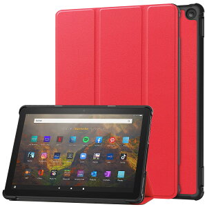 For Fire HD 10 / HD 10 Plus (��13����A2023�N�����̂�) �P�[�X �ylarfbulroc�z�y�� ���^ PU ���U�[ �X�}�[�g �J�o�[ �ϏՌ� ���h�~ �n�[�h �w�� �P�[�X �O�܂� �X�^���h �I�[�g�X���[�v �E�F�C�N�A�b