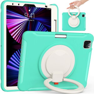 iPad Pro 11 ケース 2022/2021/2020/2018モデル iPad Pro 11 第4/3/2/1世代 ケースリング付き 衝撃吸収 軽い 頑丈 360度回転スタンド iPad Air 5/iPad Air4 10.9インチ 第5世代/第4世代 ケース 持ち手付き カバー 落