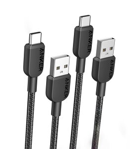 【2本セット】Anker 310 高耐久ナイロン USB-C & USB-A ケーブル USB 2.0 フルスピード充電 iPhone 15 Galaxy LG Android各種対応 (0.9m 2本セット)