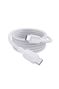 Anker USB-C & USB-C �P�[�u�� (���ϋv�i�C����) 1.8m �z���C�g 240W Galaxy iPad Pro/Air MacBook Pro/Air �e��Ή�