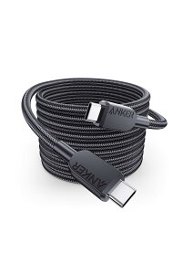 Anker USB-C & USB-C �P�[�u�� (���ϋv�i�C����) 3.0m �u���b�N 240W Galaxy iPad Pro/Air MacBook Pro/Air �e��Ή�