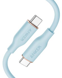 Anker PowerLine III Flow USB-C & USB-C ケーブル Anker絡まないケーブル PD対応 シリコン素材採用100W iPhone 16 / 15 Galaxy iPad Pro MacBookPro/Air 各種対応 (0.9m アイスブルー)