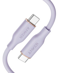 Anker PowerLine III Flow USB-C & USB-C P[u Anker܂ȂP[u PDΉ VRfލ̗p100W iPhone 16 / 15 Galaxy iPad Pro MacBookPro/Air eΉ (0.9m Cgp[v)