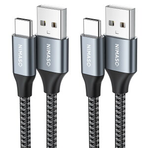NIMASO USB Type C P[u y2m+2m/2{ZbgzyQC3.0Ή 3A}[dz^Cvc [dP[u iPhone16/15V[YAiPad ProASonyAGalaxyAHuawei ̑Android  USB-C @Ή NCA21L411