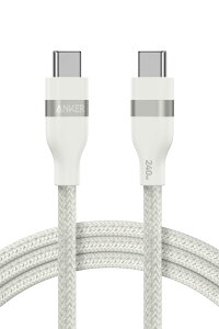 Anker USB-C & USB-C �P�[�u�� (1.8m, 240W, ���ϋv�i�C����) USB PD�Ή� MacBook Pro iPhone Galaxy iPad Pro/Air MacBook Pro/Air �e��Ή� �z���C�g