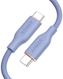 Anker PowerLine III Flow USB-C & USB-C P[u Anker܂ȂP[u USB PDΉ VRfލ̗p100W iPhone 16 / 15 Galaxy iPad Pro/Air MacBook Pro/Air eΉ (0.9m x_[O[)