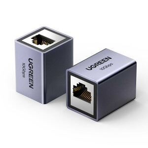 UGREEN LAN ケーブル 延長コネクタ 10Gbps Cat8/Cat7/Cat6/Cat5 ケーブル用 2パック 中継コネクタ ギガビット対応 100M長距離延長 アルミニウム合金シェル グレー 2個入り