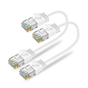 Ankuly Cat6A LANP[u ZP[u 0.15m 2{Zbg RJ45RlN^ 10Gbps T[o[ Ɨl LP[u zCg Ɩłƒł