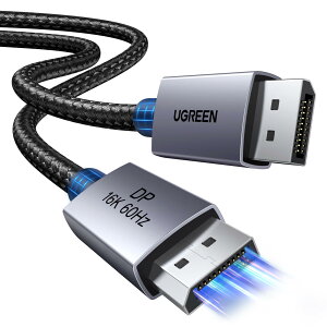 UGREEN 16K Displayport P[u DP2.1Ki Q[~O DPP[u 2M 16K@60Hz/8K@120Hz 4K@240Hz/2K@360Hz fBXvC|[g ő80Gbps nCXs[h HDR/DSC1.2a/HBR20/ FreeSyncG-Sync iC҂ A~jE HD