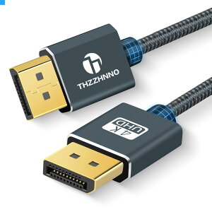 Thzzhnno 4K DisplayPort ケーブル 2M 、ナイロン編組DisplayPort to DisplayPort 1.2ケーブル、 DPケーブル 金メッキ 高速4K@60Hz 2K@165Hz 2K@144Hz ノートパソコン PC ゲーミングモニター テレビ用