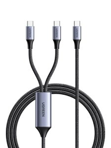UGREEN USB Type C P[u yPD 100W 2-in-1 Type C }[dP[uz USB C to USB C P[u E-maker`bv fh~ iPhone 16V[Y/iPhone 15V[Y/Mac Book/iPad/Xperia/GalaxyeΉ 1.5m