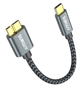 SUNGUY USB C to Micro B 3.1 P[u 0.15M ő10Gbps f[^] bLRlN^ Z USB 3.1 OtHDD/SSD n[hhCu/MacBook (Pro)/Galaxy S5 Note 3ȂǑΉ }CNBϊP[u 15cm O[