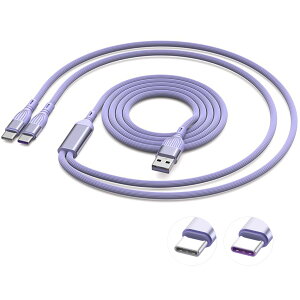 USB �^�C�vc �[�d �P�[�u�� 2in1 66W/6A �}���[�d�P�[�u�� �f�[�^�]�� Y�� Type A to Type C ��� 2�䓯���[�d �V���R���� �_�炩�� ���܂Ȃ� �f���h�~ iPhone 16�V���[�Y/iPhone 15�V���[�Y/Mac Book/iPad/Xperia/G