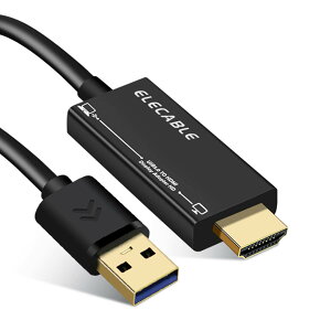 ELECABLE USB - HDMIA_v^[P[u ? USB 3.0 - HDMI OrfIA_v^[ Windows/macOS/AndroidΉ ? 𑜓x1080p j^[AvWFN^[Aerp ? 1.8M (UH01)