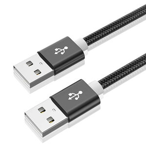1M USB 3.0ケーブル オスオス a-aタイプ 両端 コード 5Gbps 高速転送 アルミシェルとナイロン編み HDD、TV Box、カメラ、DVDプレーヤー、プリンタ、モデムなどと互換性あり