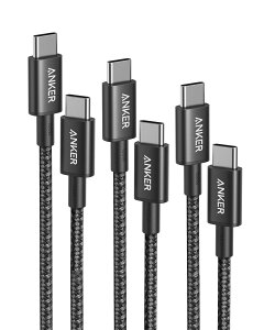 y3{ZbgzAnker 333 ϋviC USB-C & USB-C 2.0 100W P[u USB PDΉ MacBook Pro/Air iPad Pro iPad Air 4 Galaxy S20 Pixel LG Ή (1.0m + 1.8m + 3.0m ubN)