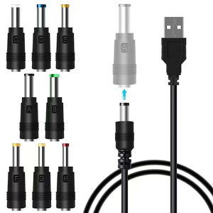 TJK USBP[u 8 in 1 DC 5V2AdP[u USB-ی ϊvOt DC[dR[h @ iCgCg ȂǂɓKp TCY 3.5*1.35mm 4.0*1.7mm 4.8*1.7mm 5.5*1.7mm 5.5*2.1mm 5.5*2.5mm 6.3*3.0mm 6.4*4.4mm RlN^A