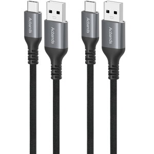 Acbands USB Type C P[u y2{Zbg / 1m / ubNz QC3.0Ή 3A VRf _ȃf[^P[u USB-A&USB-C 炩ŏ_炩 } P[uy Samsung/Xperia/Pixel/Galaxy/iphone 15/Android 