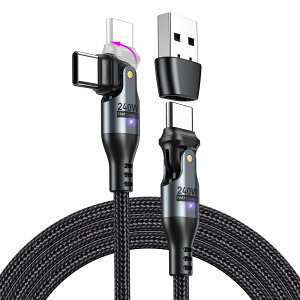 240W USB C to C P[u 1.8M [180°] PD[d ^CvC P[u f[^] USB-AϊA_v^t MacBook Pro/Phone15/15 Pro/Galaxy/Google PixelΉ (1.8mEubN)