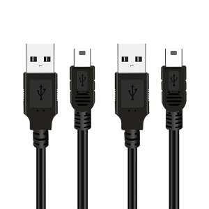 PS3�[�d�P�[�u�� SLEIJAOOE�y2�{ 1.8M�zUSB A miniB �I�X�I�X USB miniB �P�[�u�� �R���g���[���[ �P�[�u�� USB2.0 �f�W�J���APS3 �R���g���[���[ �A�h���C�u���R�[�_�[�AHDD�AGPS �ȂǂɑΉ� (2�{)