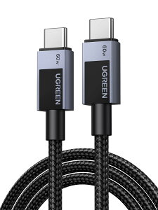 UGREEN USB-C  USB-C P[u 60W PD/PPS}[dΉ 480Mbps PD3.0 oht ȃXeXnEWOEjbPbL iC҂ gی ϋvEp iPhone 16 Galaxy Xperia iPad Pro
