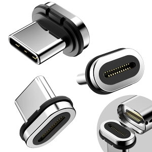 DuHeSin 24ピン マグネット式 USB C コネクター チップ ヘッド (3パック) ほとんどのタイプ C 電話ケーブル アダプター パッド タブレットデバイスに対応
